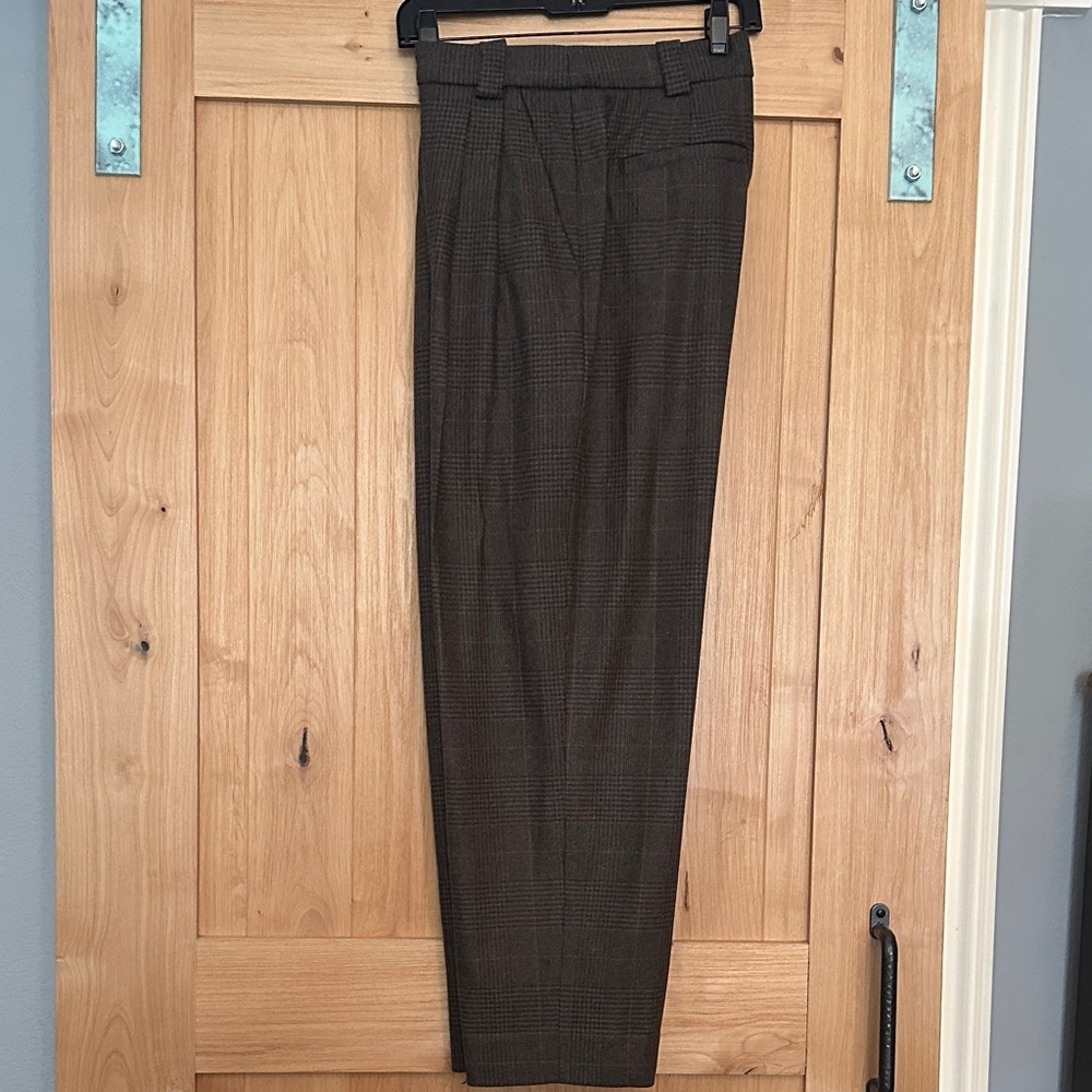 NEW A.L.C. Franklin Wool-Blend Tailored Trousers – Charcoal Plaid – Size 4 - Picture 11 of 13